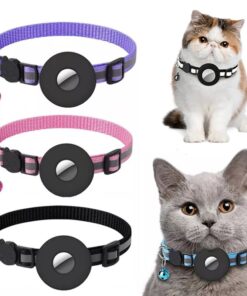 Reflective Collar Waterproof Holder Case For Airtag Air Tag Airtags Protective Cover Cat Dog Kitten Puppy Nylon Collar